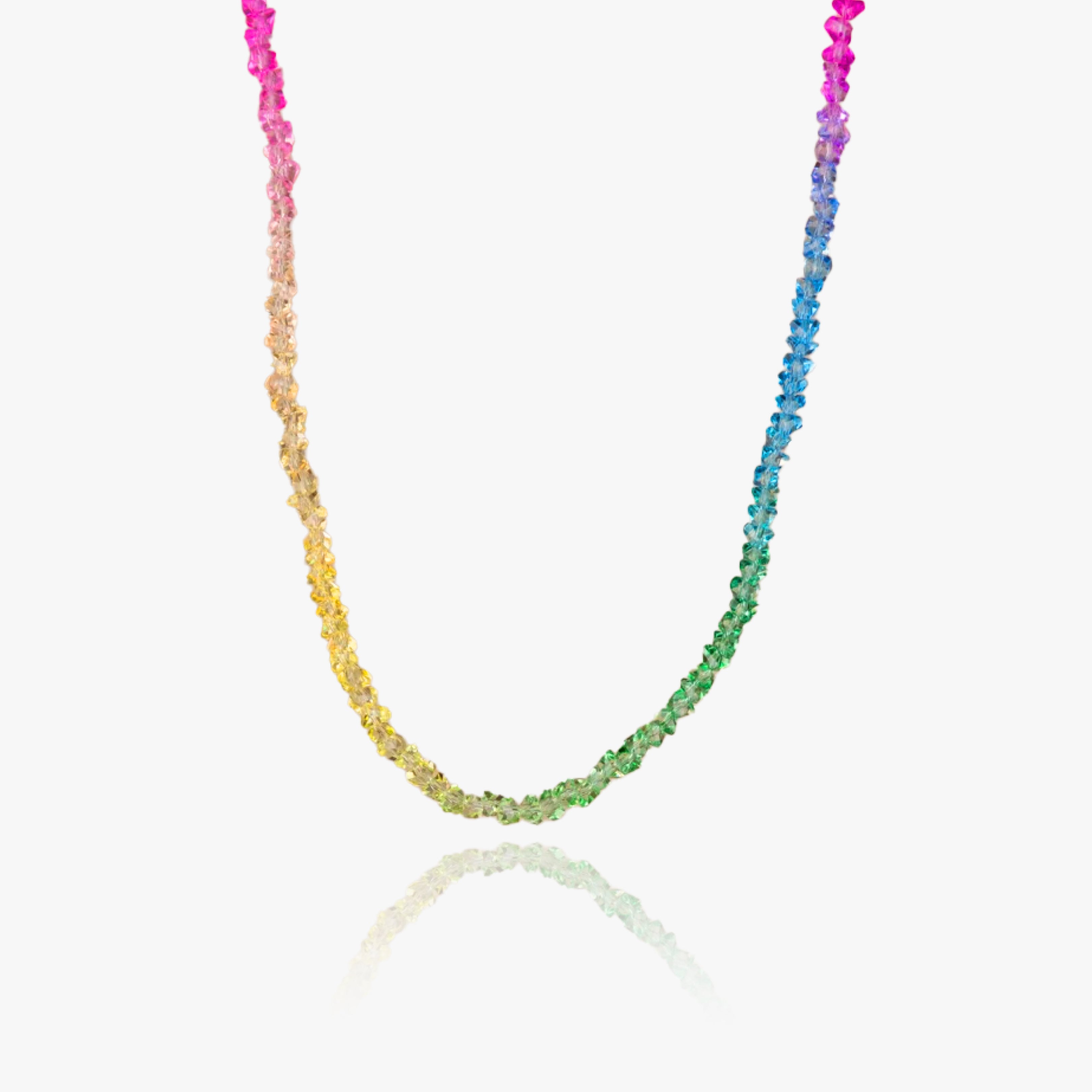 Necklace 0715 crystal 2024 Rainbow lace